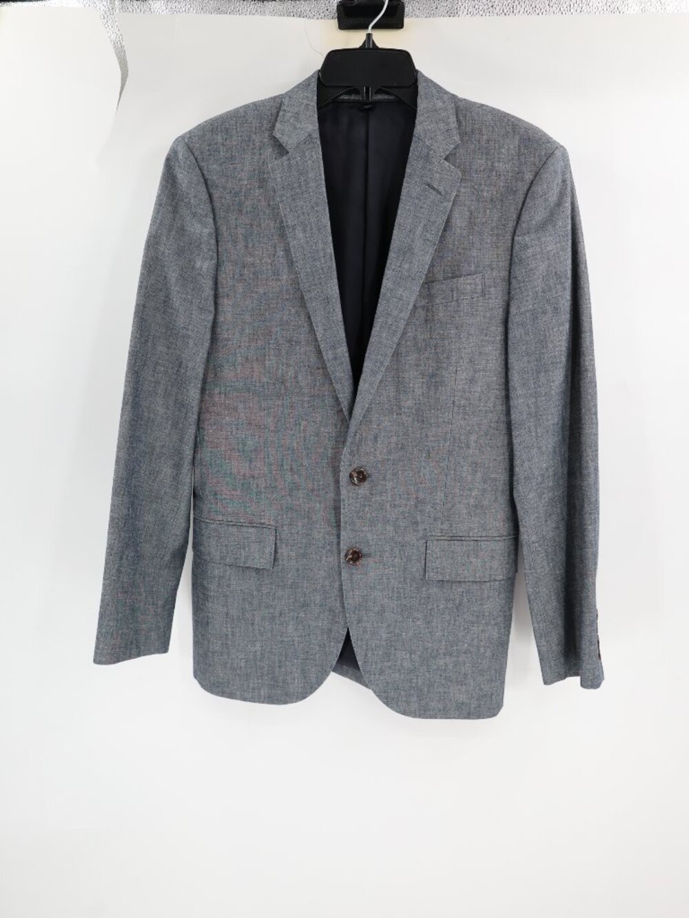 J Crew Sport Coat Men 36S Ludlow Chambray Cotton Single Breasted Two Button Blue